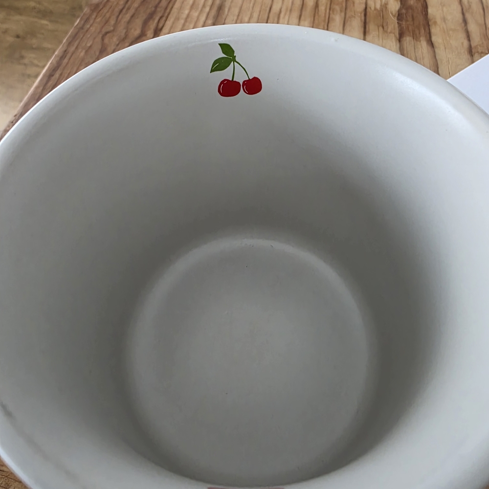 Cherry Patterned White Mug - Picture 2 of 3